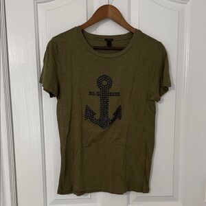 Olive Green Anchor Graphic Tee